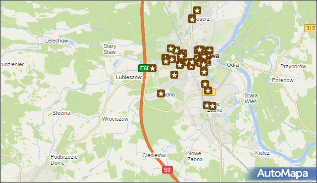 mapa Rudno gmina Nowa Sól, Rudno gmina Nowa Sól na mapie Targeo