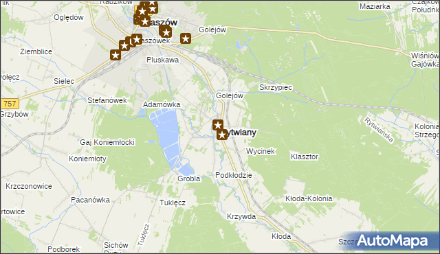 mapa Rytwiany, Rytwiany na mapie Targeo