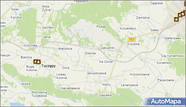 mapa Rzędów gmina Tuczępy, Rzędów gmina Tuczępy na mapie Targeo