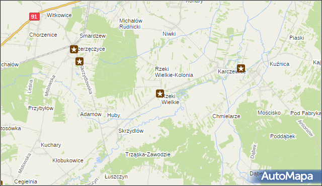 mapa Rzeki Wielkie, Rzeki Wielkie na mapie Targeo
