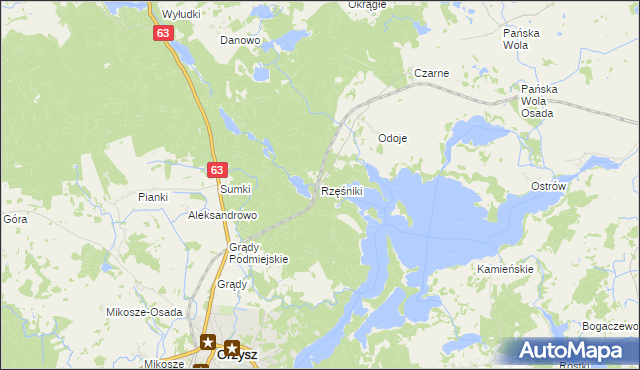 mapa Rzęśniki, Rzęśniki na mapie Targeo