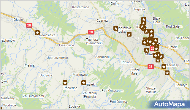 mapa Sanoczek, Sanoczek na mapie Targeo