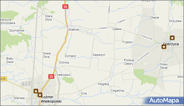 mapa Sapieżyn, Sapieżyn na mapie Targeo