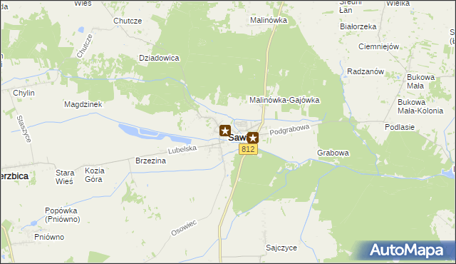 mapa Sawin, Sawin na mapie Targeo