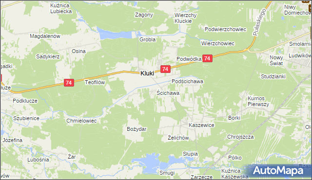 mapa Ścichawa, Ścichawa na mapie Targeo