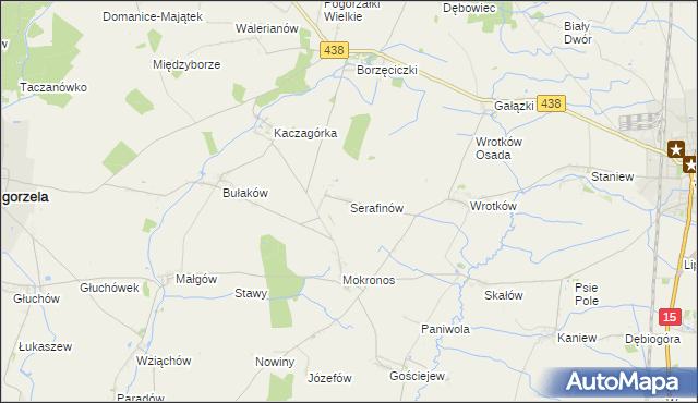 mapa Serafinów, Serafinów na mapie Targeo