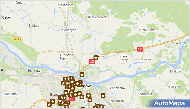 mapa Serby, Serby na mapie Targeo