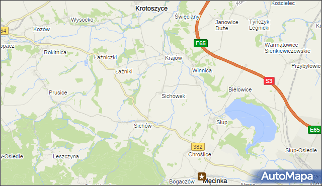 mapa Sichówek, Sichówek na mapie Targeo