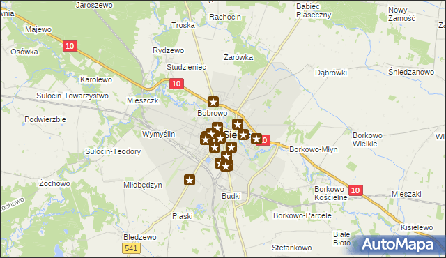 mapa Sierpc, Sierpc na mapie Targeo