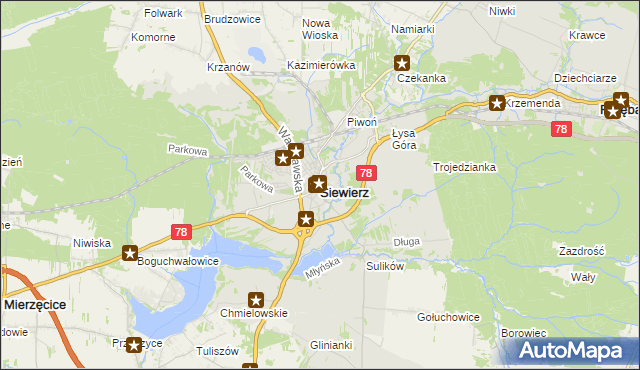 mapa Siewierz, Siewierz na mapie Targeo