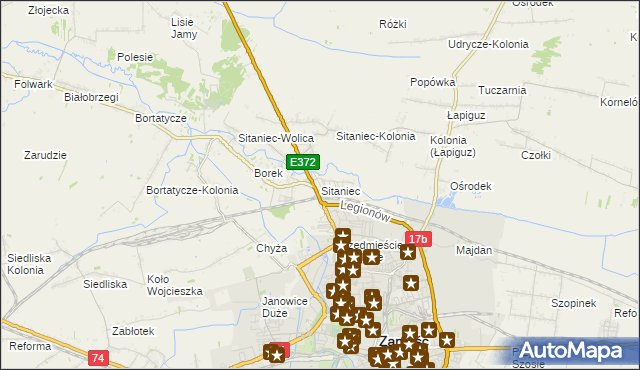 mapa Sitaniec, Sitaniec na mapie Targeo