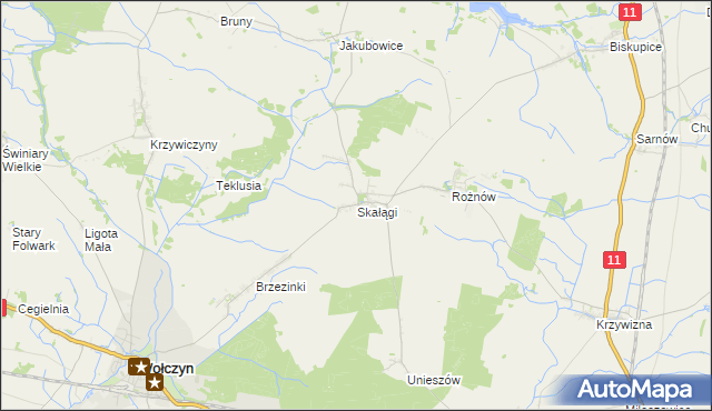 mapa Skałągi, Skałągi na mapie Targeo