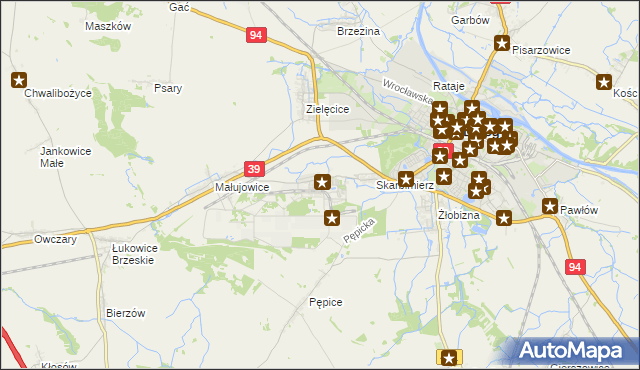 mapa Skarbimierz-Osiedle, Skarbimierz-Osiedle na mapie Targeo