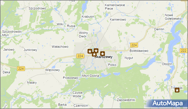 mapa Skarszewy powiat starogardzki, Skarszewy powiat starogardzki na mapie Targeo