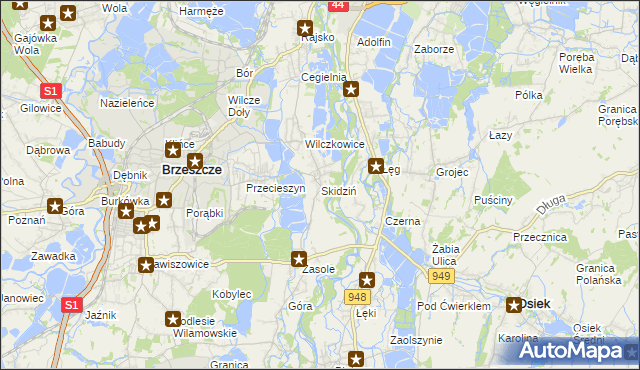 mapa Skidziń, Skidziń na mapie Targeo