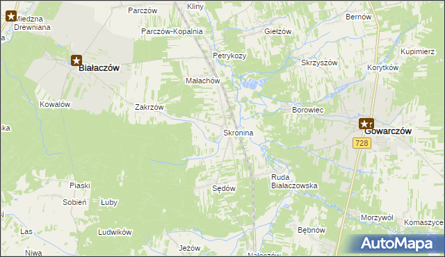 mapa Skronina, Skronina na mapie Targeo