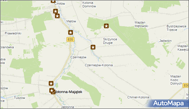 mapa Skrzynice Pierwsze, Skrzynice Pierwsze na mapie Targeo