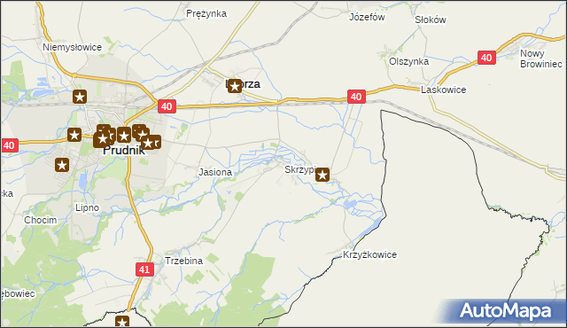 mapa Skrzypiec gmina Lubrza, Skrzypiec gmina Lubrza na mapie Targeo