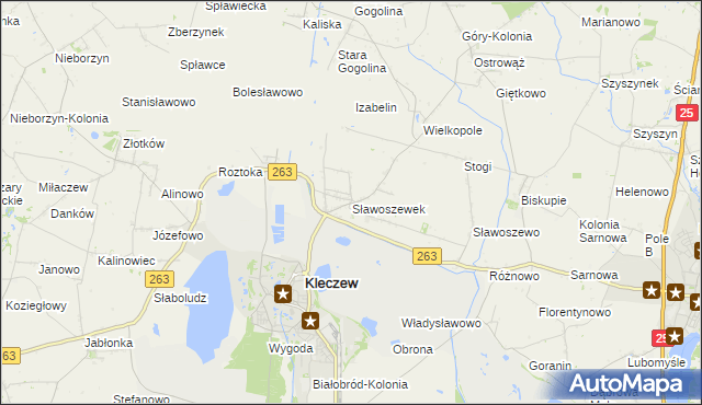 mapa Sławoszewek, Sławoszewek na mapie Targeo