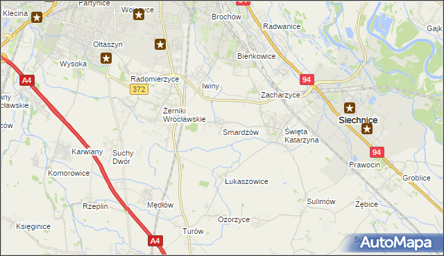 mapa Smardzów gmina Siechnice, Smardzów gmina Siechnice na mapie Targeo