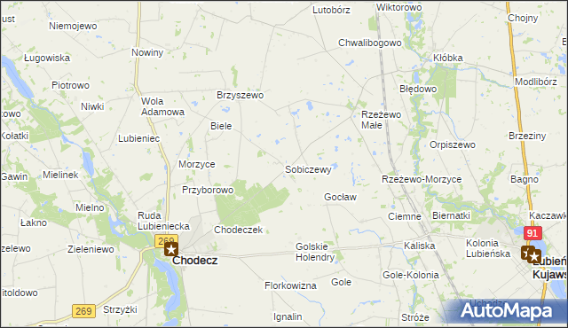 mapa Sobiczewy, Sobiczewy na mapie Targeo