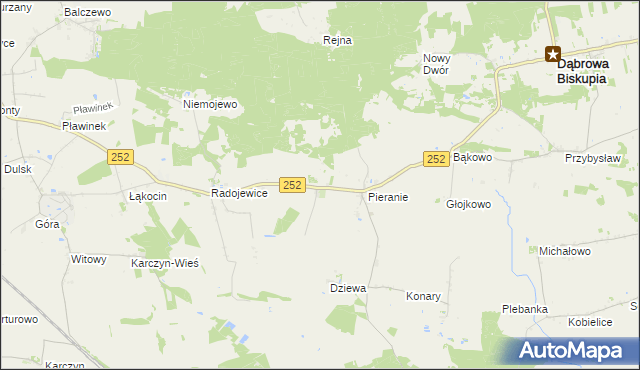 mapa Sobiesiernie gmina Dąbrowa Biskupia, Sobiesiernie gmina Dąbrowa Biskupia na mapie Targeo