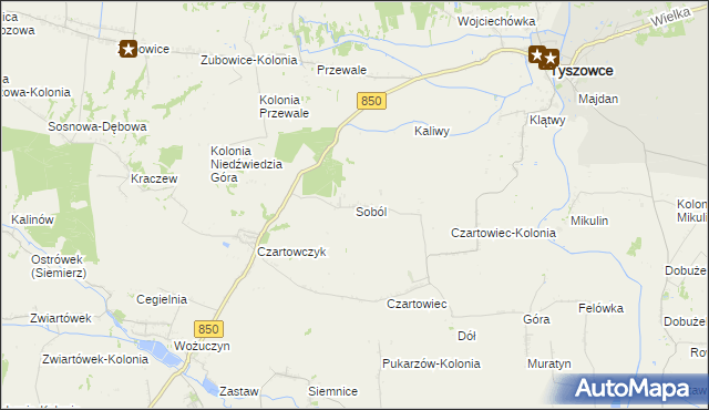 mapa Soból, Soból na mapie Targeo