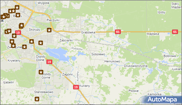 mapa Sobolewo gmina Supraśl, Sobolewo gmina Supraśl na mapie Targeo