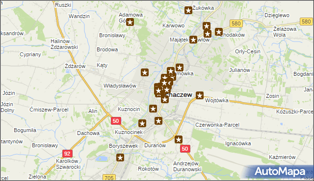 mapa Sochaczew, Sochaczew na mapie Targeo