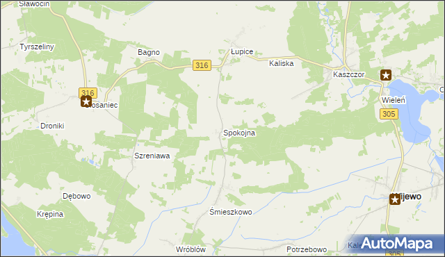 mapa Spokojna, Spokojna na mapie Targeo