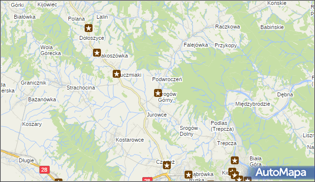 mapa Srogów Górny, Srogów Górny na mapie Targeo