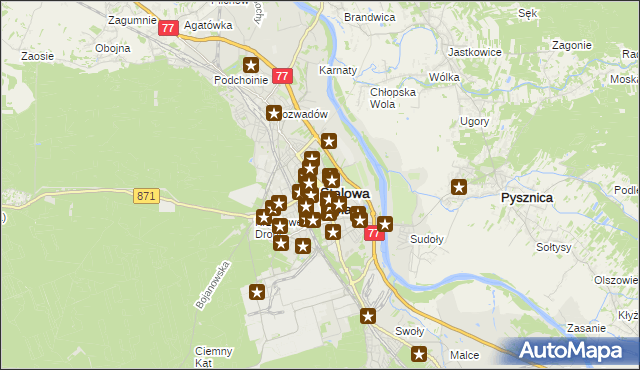 mapa Stalowa Wola, Stalowa Wola na mapie Targeo