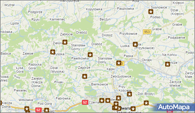 mapa Stanisław Dolny, Stanisław Dolny na mapie Targeo