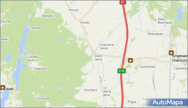 mapa Stara Jania, Stara Jania na mapie Targeo