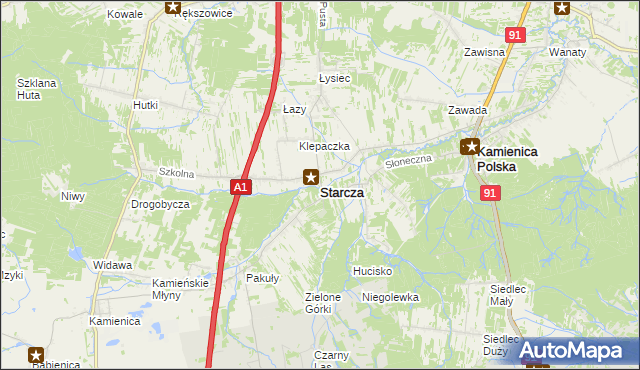 mapa Starcza, Starcza na mapie Targeo