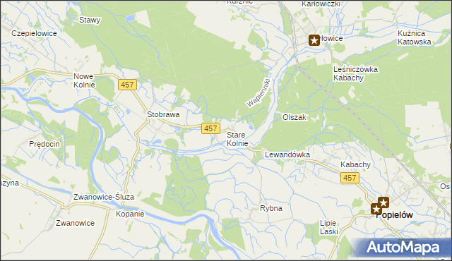 mapa Stare Kolnie, Stare Kolnie na mapie Targeo