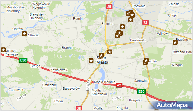 mapa Stare Miasto powiat koniński, Stare Miasto powiat koniński na mapie Targeo