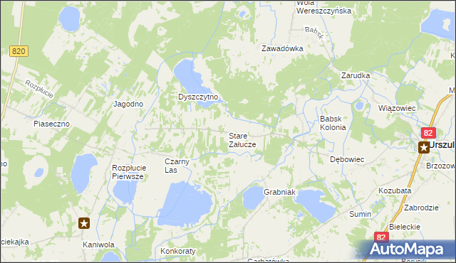 mapa Stare Załucze, Stare Załucze na mapie Targeo