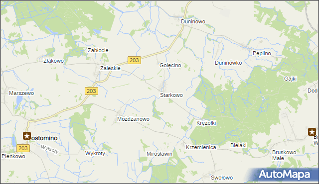 mapa Starkowo gmina Ustka, Starkowo gmina Ustka na mapie Targeo