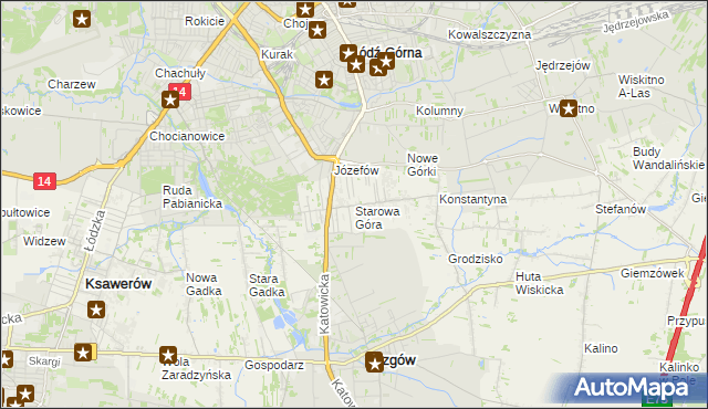 mapa Starowa Góra, Starowa Góra na mapie Targeo