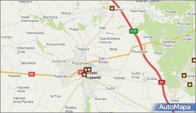 mapa Stary Brześć, Stary Brześć na mapie Targeo