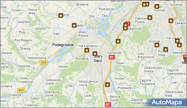 mapa Stary Sącz, Stary Sącz na mapie Targeo