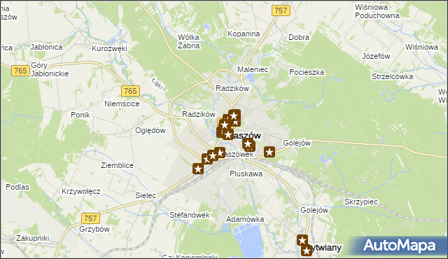 mapa Staszów, Staszów na mapie Targeo