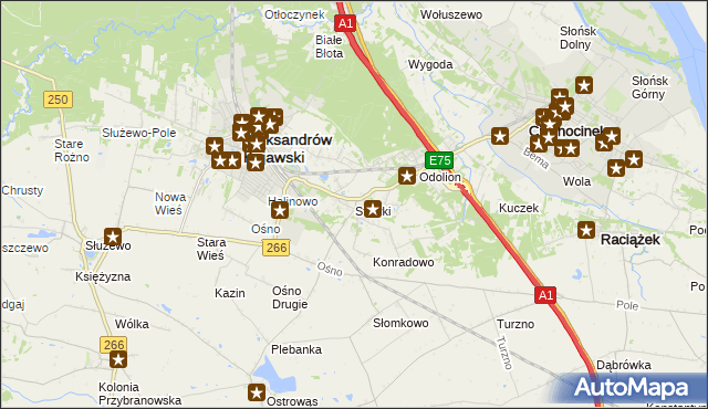 mapa Stawki gmina Aleksandrów Kujawski, Stawki gmina Aleksandrów Kujawski na mapie Targeo