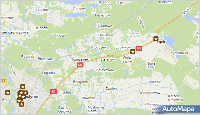 mapa Stefanów gmina Gostynin, Stefanów gmina Gostynin na mapie Targeo