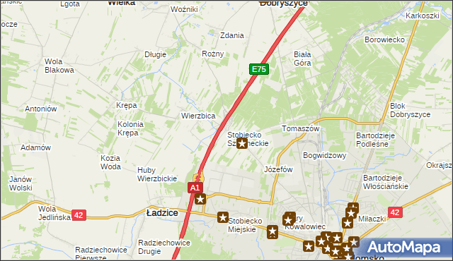 mapa Stobiecko Szlacheckie, Stobiecko Szlacheckie na mapie Targeo