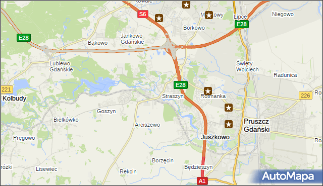 mapa Straszyn, Straszyn na mapie Targeo