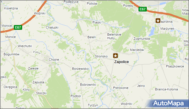 mapa Strońsko, Strońsko na mapie Targeo