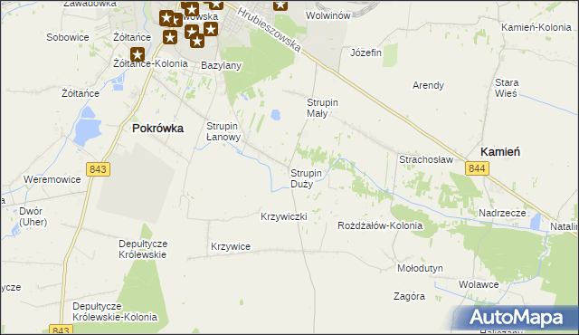 mapa Strupin Duży, Strupin Duży na mapie Targeo