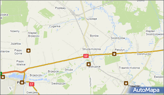 mapa Struża-Kolonia, Struża-Kolonia na mapie Targeo